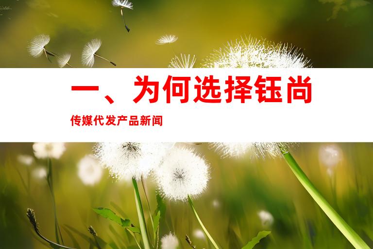 一、为何选择钰尚传媒代发产品新闻