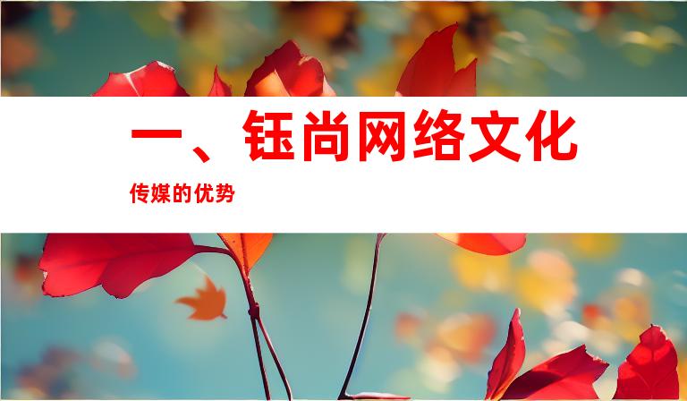 一、钰尚网络文化传媒的优势