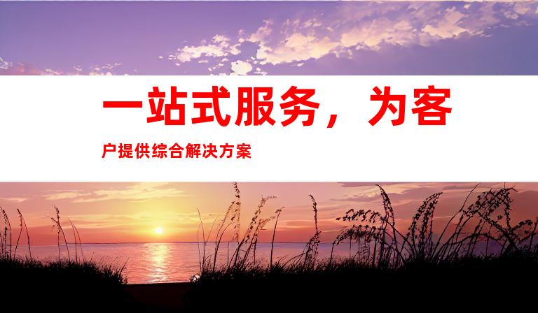 一站式服务，为客户提供综合解决方案