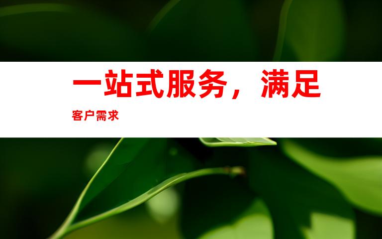 一站式服务，满足客户需求