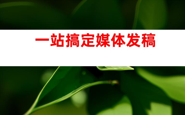 一站搞定媒体发稿