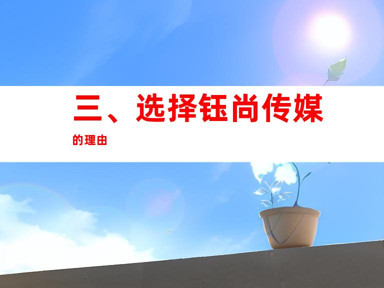 三、选择钰尚传媒的理由