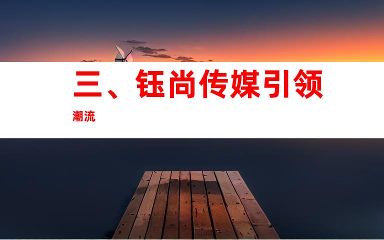 三、钰尚传媒引领潮流