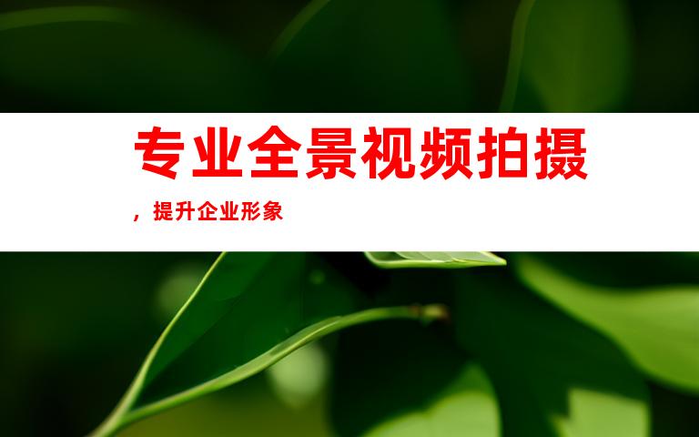 专业全景视频拍摄，提升企业形象