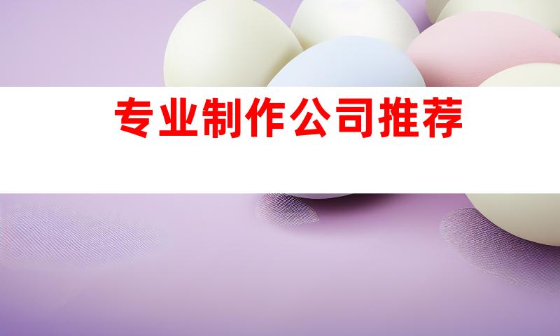 专业制作公司推荐