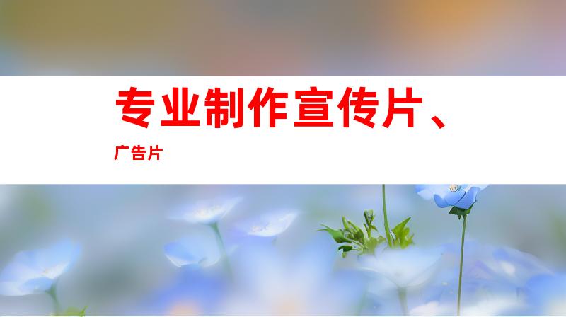专业制作宣传片、广告片