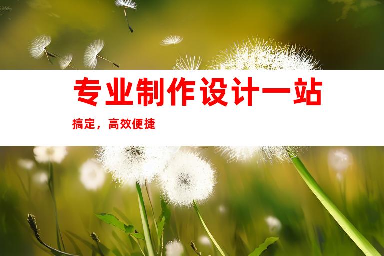 专业制作设计一站搞定，高效便捷