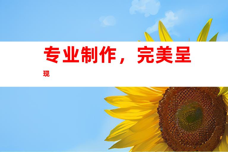 专业制作，完美呈现