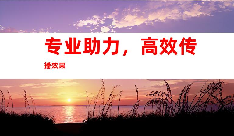 专业助力，高效传播效果