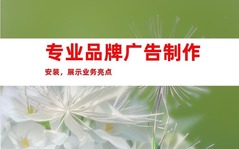 专业品牌广告制作安装，展示业务亮点