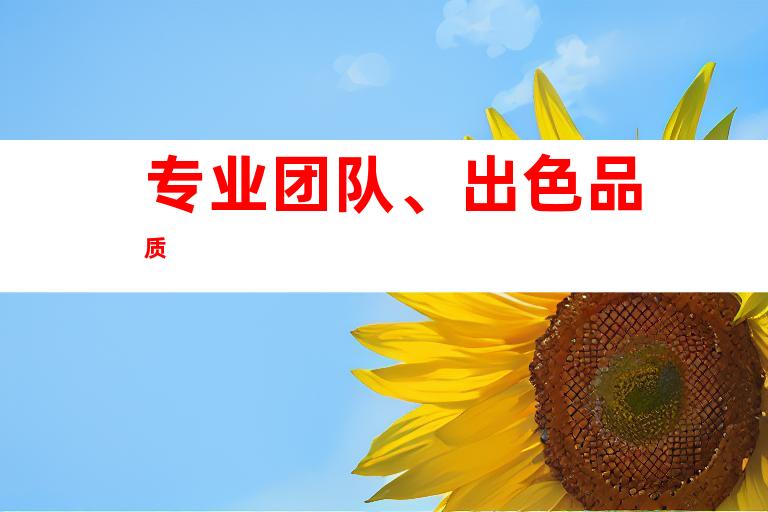 专业团队、出色品质