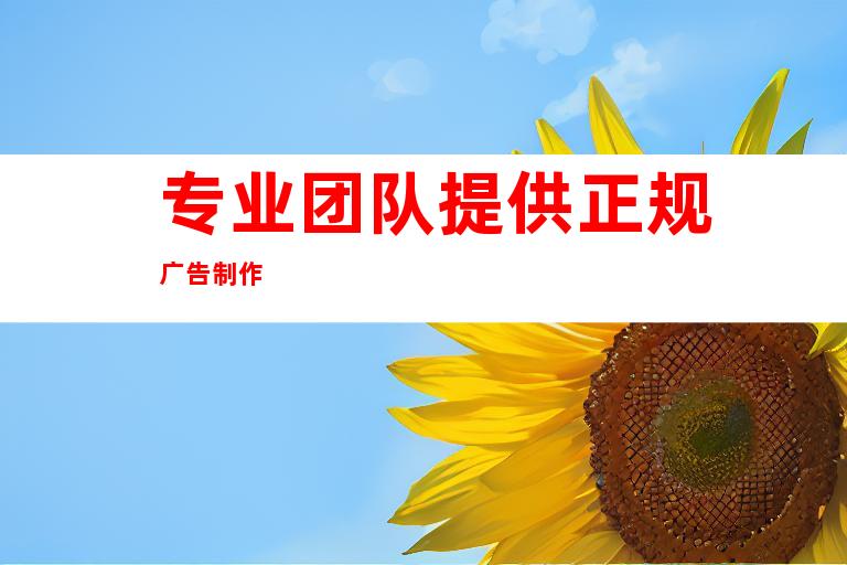专业团队提供正规广告制作