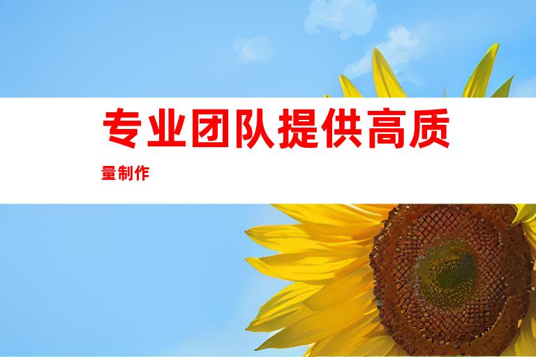 专业团队提供高质量制作