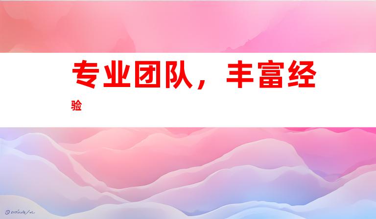 专业团队，丰富经验