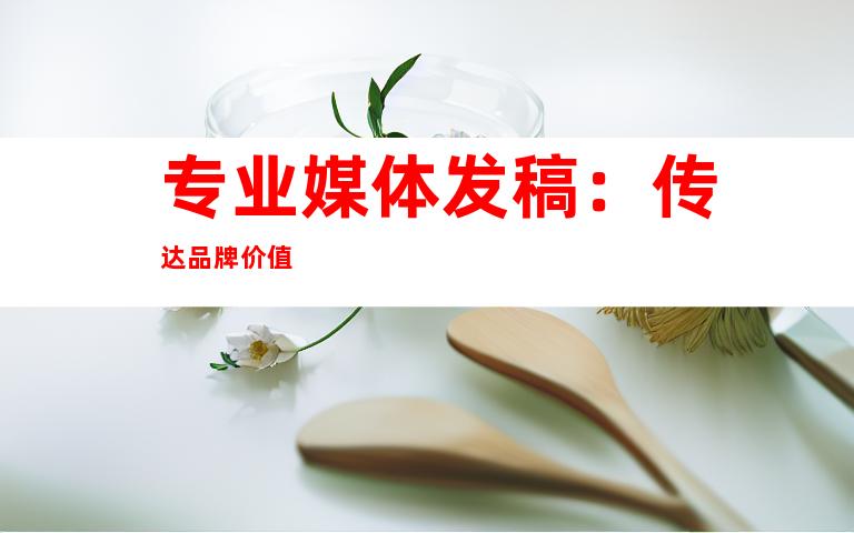 专业媒体发稿：传达品牌价值