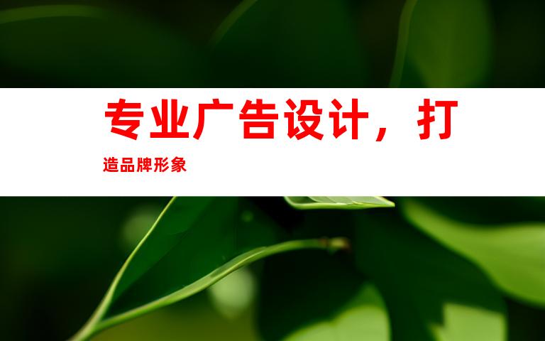 专业广告设计，打造品牌形象