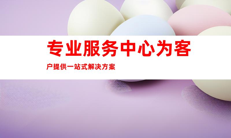 专业服务中心为客户提供一站式解决方案