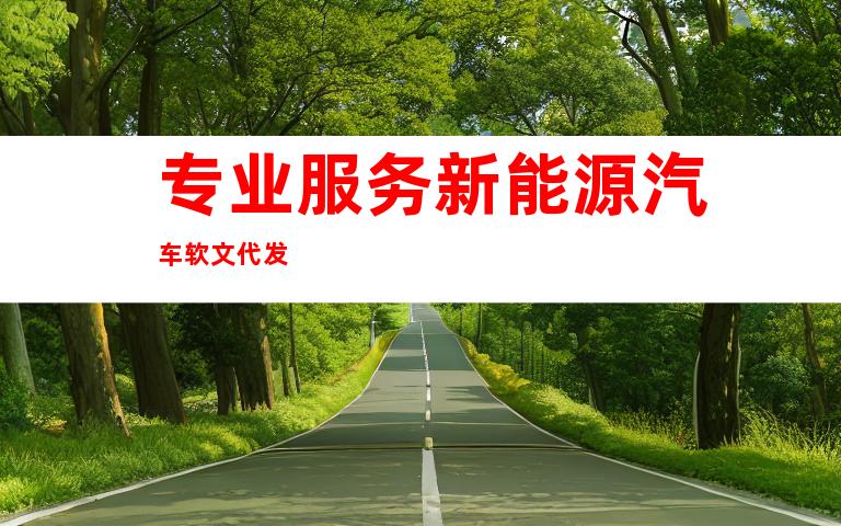专业服务新能源汽车软文代发
