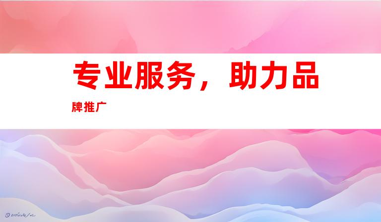 专业服务，助力品牌推广
