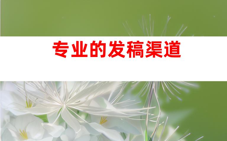 专业的发稿渠道