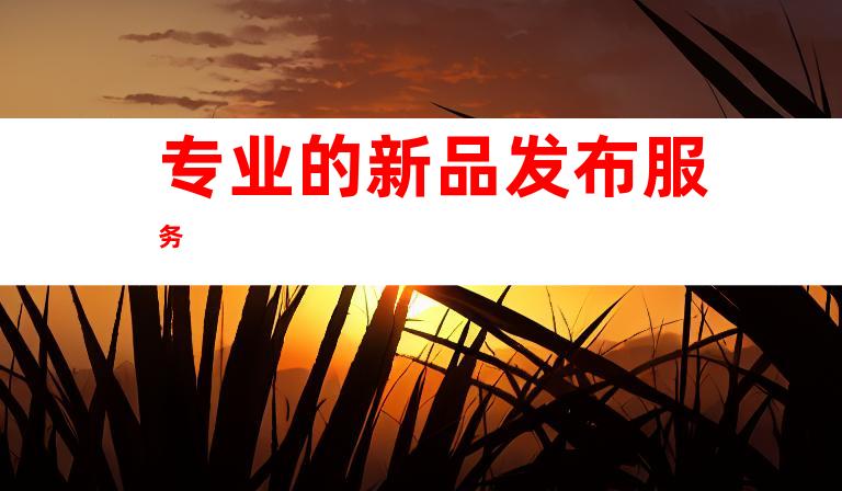 专业的新品发布服务