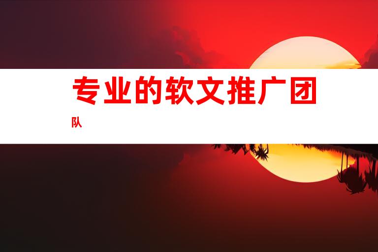 专业的软文推广团队