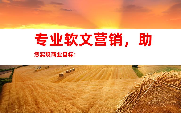 专业软文营销，助您实现商业目标：