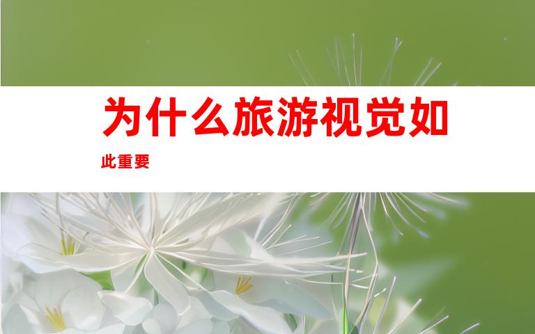 为什么旅游视觉如此重要