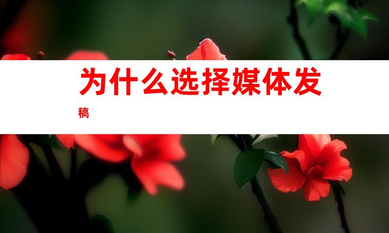 为什么选择媒体发稿