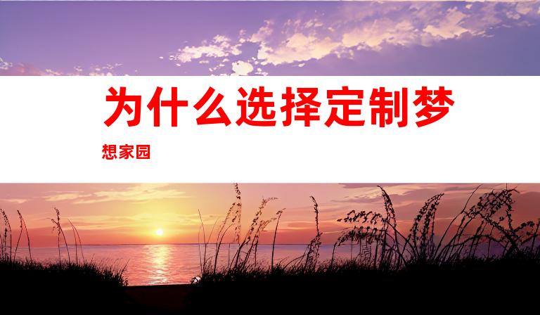 为什么选择定制梦想家园