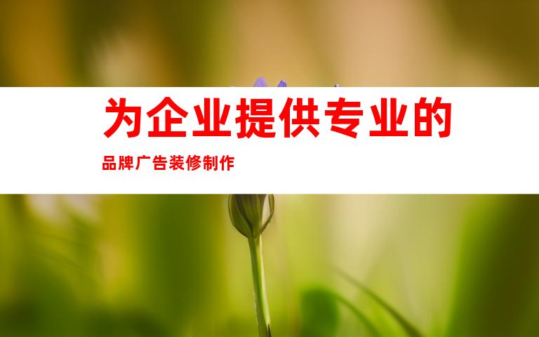 为企业提供专业的品牌广告装修制作