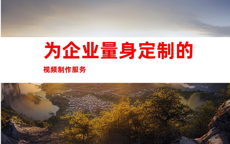 为企业量身定制的视频制作服务