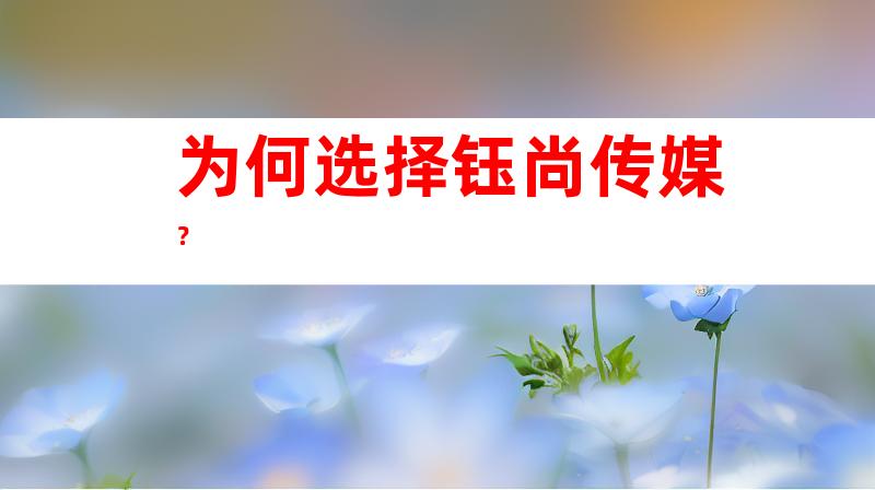 为何选择钰尚传媒？