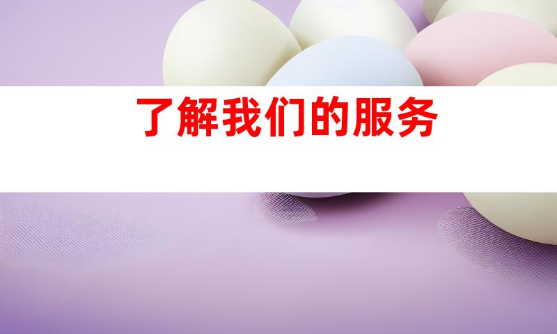 了解我们的服务