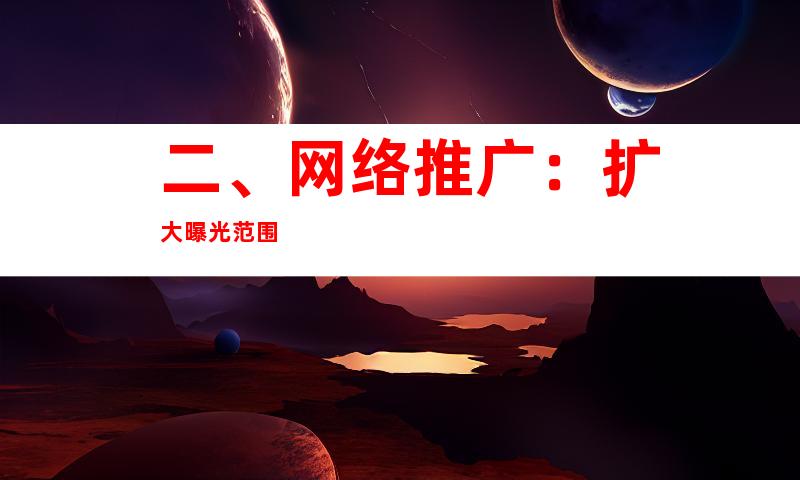 二、网络推广：扩大曝光范围