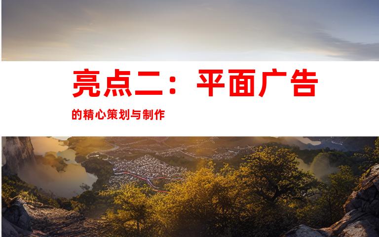 亮点二：平面广告的精心策划与制作