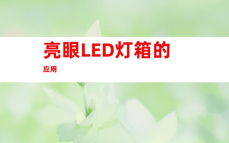 亮眼LED灯箱的应用