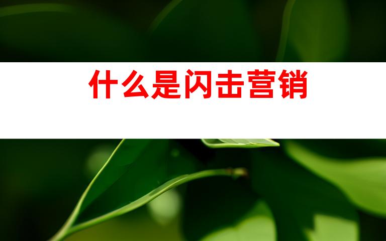 什么是闪击营销