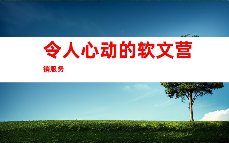 令人心动的软文营销服务