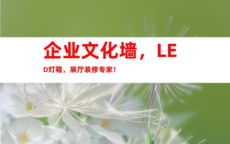 企业文化墙，LED灯箱，展厅装修专家！