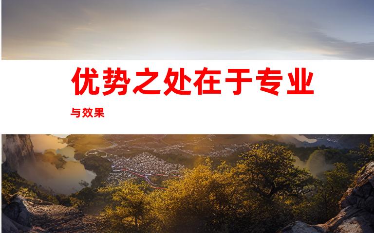 优势之处在于专业与效果