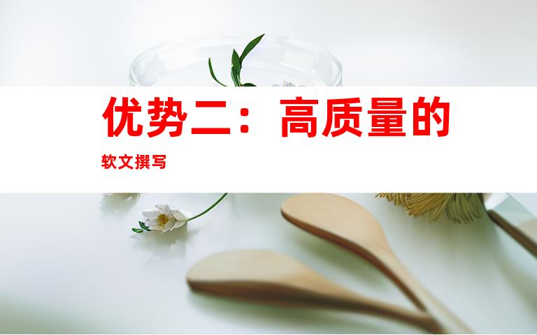 优势二：高质量的软文撰写