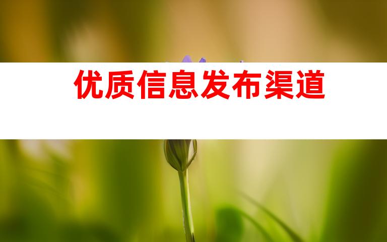 优质信息发布渠道