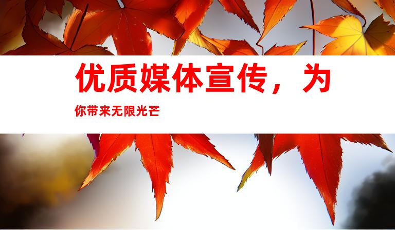 优质媒体宣传，为你带来无限光芒