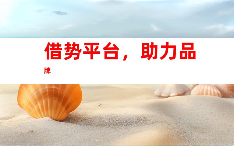 借势平台，助力品牌
