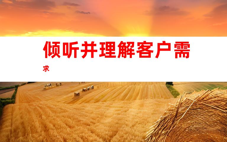 倾听并理解客户需求
