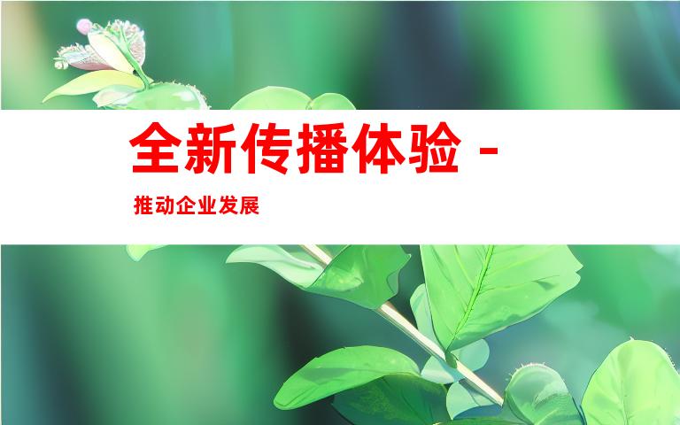 全新传播体验 - 推动企业发展