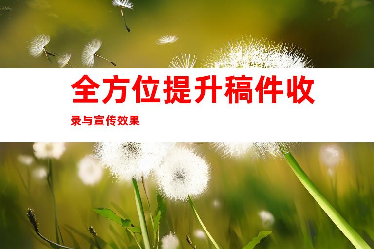 全方位提升稿件收录与宣传效果