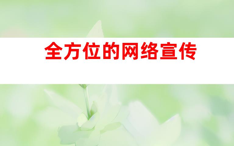 全方位的网络宣传