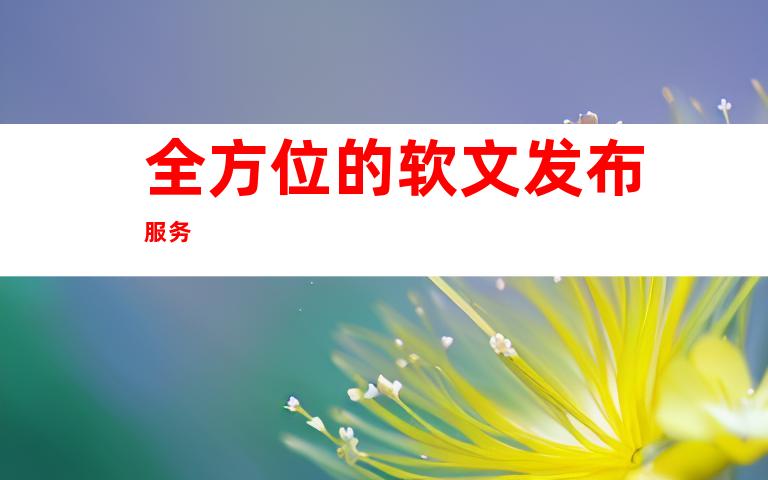 全方位的软文发布服务